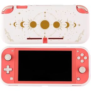 Case Shell Compatible with Nintendo Switch Lite White Aesthetic Moon Phase Protective Cover for Switch Lite Soft TPU Durable Case Anti-Slip Shockproof Kawaii Cover for Girls Boys