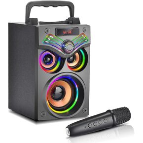 Bluetooth Speaker,Wireless Portable Speaker,15W Loud Stereo Sound with LED Owl Lights,Bassboom Technology,TWS Pairing,with Mic,10H Playtime,Party Speakers for Home,Camping, Beach,Garage