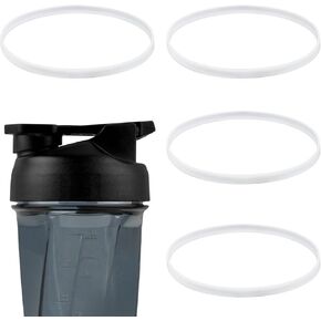 4pcs Gasket for HELIMIX 2.0 Vortex Blender Shaker Bottle 28oz, Silicone Sealing Ring Gaskets Seal Accessories Leak-Proof Water Bottle Lid O Ring Seal Part for Cup Lid BPA Free Replacement(White)