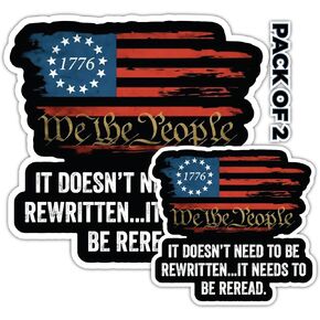 SHOP A THING –We The People Sticker – Vinyl Decal for Laptop – Removable Waterproof Sticker for Waterbottle – Useable Indoor and Outdoor for Mailbox – Easy use for Car, SUV and Van – SAT 042