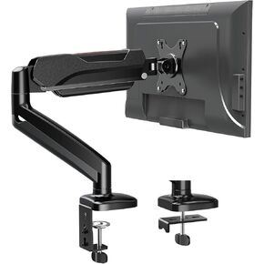 Redragon GMK914 Single Monitor Mount Stand - Gas Spring Adjustable Arms with VESA 75/100mm, 13-32 Inch Screen Compatibility, C Clamp & Grommet Base, Cable Management, 17.6lbs Load Capacity