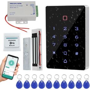 Waterproof RFID Access Control System Kit WiFi Tuya Access Controller with 350Lbs Force Electric Manetic Door Lock Full Set