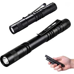 HAUSBELL A600 Flashlight, LED Pen Light Flashlights with Clip, 300 Lumen Mini Pocket Penlight Inspection Flashlight, 2 Pack