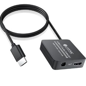 eSynic HDMI 2.0 Audio Extractor 4k@60HZ HDMI to Optical Audio Adapter HDMI Optical Converter Support SDR/HDR Format for PS5 Soundbar (Not Support ARC & eARC The TV Can Not be Used as an HDMI Input)