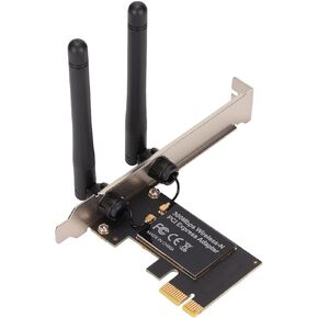 Dilwe PCIe WiFi Card for PC, 11N Technology 2 Gain Antennas 802.11b/g/n 300Mbps Networking Cards for Desktop PC for Windows10/8.1/8/7/,for Linux, etc