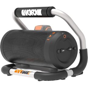 صوت مكبر صوت بلوتوث WORX 20V ووقت التشغيل لمدة 10 ساعات ، إدخال Bluetooth/AUX 2 في 1 ، متينة لمكبر صوت محمول لاسلكي مع قفص لفة ، أداة فقط ، WX009L.9