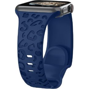 Leopard Engraved Bands for Apple Watch Band 40mm 38mm 41mm 42mm 44mm 45mm 46mm 49mm Women Men, Cheetah Sport Strap Silicone Waterproof Wristbands for iWatch Series 10 9 8 7 6 SE 5 4 3 2 1 ultra