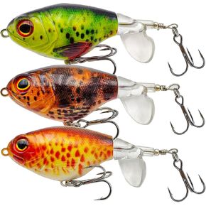 Top Water Bass Fishing Lures Whopper Fishing Lure Kit, Crankbait Saltwater Fishing Lures Bass Lures Freshwater with Treble Hooks, Topwater Bass Lures Floating Lure for Catfish Pike Walleye