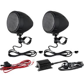 Audiopipe 3 "نظام مكبر صوت مضخم للدراجات النارية (APMC-503KT) ، 50W ، الفئة D ، مضغوط ، لاسلكي ، مقاوم للعوامل الجوية ، IPX-5 مقاوم للماء ، AUX ، مقبض التحكم في مستوى الصوت ، أقواس قابلة للتعديل ، ATV ، UTV'S