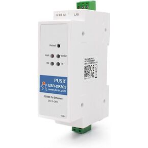 Din Rail RS485 to Ethernet Converter Modbus RTU to TCP Modbus Gateway Transmit Data transparently Between TCP/IP and RS485 User-Defined Webpage USR-DR302