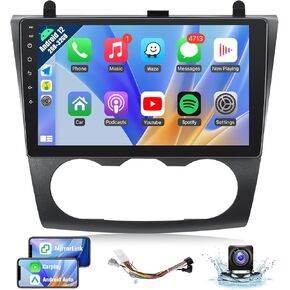 Naifay Car Stereo for Nissan Altima 2008 2009 2010 2011 2012 Wireless Carplay Android Auto, 9inch IPS Touch Screen for Nissan Car Radio Bluetooth FM Audio Receivers GPS WiFi Camera SWC (Manual AC)