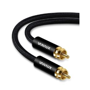 كابل الصوت الرقمي المشترك للمضخم صوت 1 RCA إلى 1 RCA كابل/فيديو Cable متوافق مع المسرح المنزلي ، شريط الصوت ، التلفزيون ، PS4 ، Xbox ، PlayStation ، Black (1.5 قدم/0.5 م)