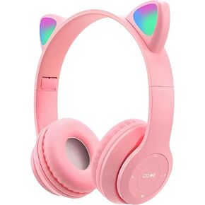 Upgraded Hybrid Noise Cancelling Headphones Over Ear with Transparent Modes Wireless Bluetooth with Mic Soft-Earpads Hi-Fi Audio Deep Bass Comfortable Fit Long Playtime for Home Office Travel Pink