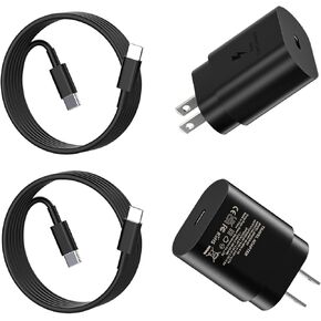 Samsung Super Fast Charger, 2 Pack 25W Type C Charger Cable Cord Fast Charger Android Phone Charger for Samsung Galaxy S24 Ultra /S24/S24+/ S23/S22/S21/S20 Note 20 10 9 8/ S10 S9 S8 Pixel 6 5 4 Pro