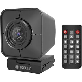 TOALLIN Ultra HD 4K Webcam for Streaming with Remote Control, PDAF Auto-Focus, Dual Noise-Reduction Mics, 81° FOV, Removable Privacy Cover, USB Web Camera for Live-Streaming/Conferencing/Video Calls