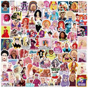 100Pcs RuPaul's Drag Race Stickers Pack, Funny Reality Show Aesthetic Vinyl Waterproof Stickers for Water Bottles,Laptop,Skateboard,Phone,Computer,Car Decals ​Party Supply Gift for Adults…