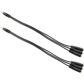 ZYAMY 2PCS Stereo Audio Splitter Cable Gold Plated 3.5mm 1 in 3 Audio Cable Plug Male to 3 x 1/8 inch Jack Female Audio Input Output Splitter Cable Headphone Splitter Black