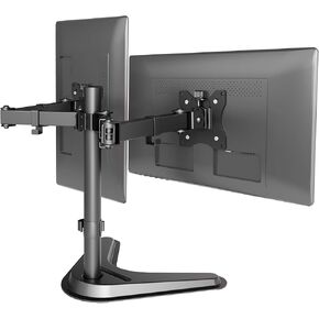 Claiks Dual Monitor Mount, Ergonomic Adjustable Monitor Arm for Max 32 inch Screens, Adjustable Computer Monitor Stand up to 40 lbs, VESA Mounting Holes 75&100mm, Black