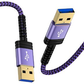 USB to USB A Cable Male to Male USB 3.0 Cord 6FT for Laptop Cooler, USB in Car, Hard Drive Enclosures, DVD Player, Laptop Cooling Pad/Fan, USB Hub,Computer, Type A to A Double Sided Data Transfer Cord