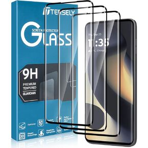 T Tersely (3 Pack Screen Protector for Moto Edge 2024, Tempered Glass 3D full Coverage Bubble Free Support Fingerprint Unlock Anti-Scratch, Case Friendly
