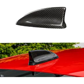 Real Carbon Fiber Car Roof Shark Fin Antenna Base Cover Trim for 11th Gen Civic Hatchback Type r FL5 Typer Roof Aerial Radio Signal Base Exterior Accessories (Bright Black)