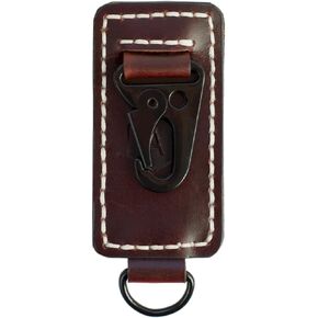 Leather Belt Key Holder (Premium Leather) - Handmade EDC Keychain Clip for Belt with Heavy Duty Key Fob Holder and D Ring (Extra Dark Brown)