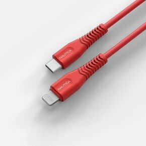 Nautica USB C to Lightning Cable, Type C to Lightning Cable, USB C Charger, MFi Verified, Fast Charger, Charging Cord Compatible with iPhone 13/12 Pro Max/11/X/XS/XR, iPad, AirPod, 4 Ft. C100 (Red)