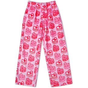iscream Big Girls Silky Soft Plush Fleece Pants - Love Fest Collection