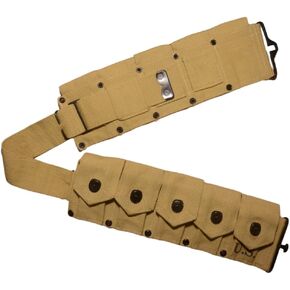 WWII US M1923 M1 Garand Rifle Ammunition Cartridge Belt WWII Springfield Cartridge Belt 10 Pocket Bandolier