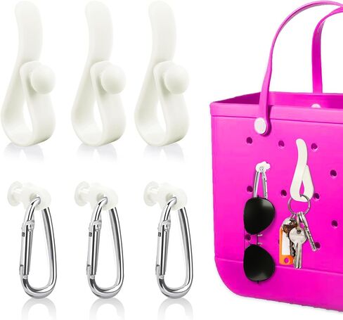 6Pcs Accessories Inserts Hooks for Bogg Bag, Carabiner Keychain, Key Holder Charms Compatible with Bogg Bags in Saudi Arabia