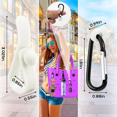 6Pcs Accessories Inserts Hooks for Bogg Bag, Carabiner Keychain, Key Holder Charms Compatible with Bogg Bags in Saudi Arabia