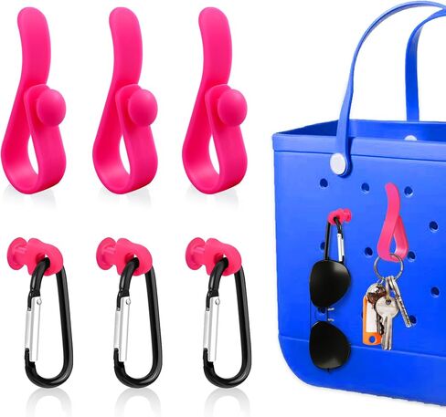 6Pcs Accessories Inserts Hooks for Bogg Bag, Carabiner Keychain, Key Holder Charms Compatible with Bogg Bags in Saudi Arabia
