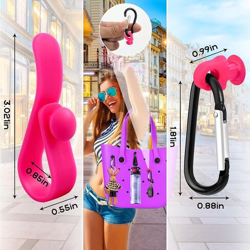 6Pcs Accessories Inserts Hooks for Bogg Bag, Carabiner Keychain, Key Holder Charms Compatible with Bogg Bags in Saudi Arabia