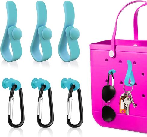 6Pcs Accessories Inserts Hooks for Bogg Bag, Carabiner Keychain, Key Holder Charms Compatible with Bogg Bags in Saudi Arabia