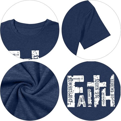 قمصان إيمانية للنساء من آية الكتاب المقدس، تي شيرت برسومات مسيحية، قمصان دينية قديمة، قمصان كاجوال in Kuwait