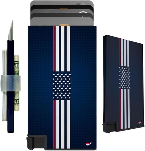 ELBIRD Minimalist Slim Wallet for Men & Women – RFID-Blocking Aluminum Card Holder for Men & Women, sleek wallet with vibrant design, Hold 5 Cards w/ 2 bands to hold up to 10 extra cards & others in Kuwait