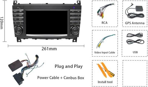 7 Inch 2+64G Car Stereo for Mercedes Benz C G CLK Class W203 W463 A160 Carplay Android 13 Auto Radio Upgrade Touch Screen Dsp Navigation GPS 2004-2007 in Saudi Arabia