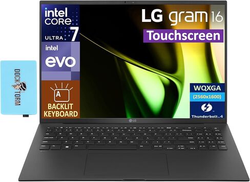LG GRAM Ultra Thin & Light Intel Evo Edition Laptop 16.0 "شاشة تعمل باللمس IPS WQXGA (Intel Ultra 7-155H ، 32GB LPDDR5X ، 2x1TB PCIE SSD (2TB) in Kuwait
