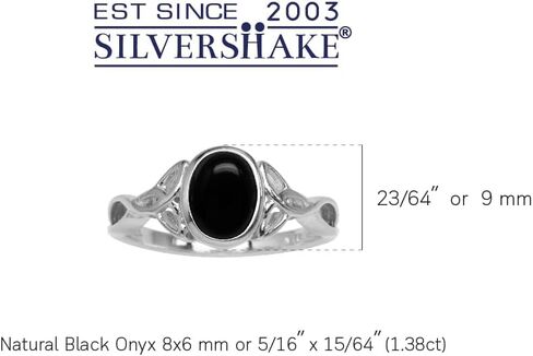 مجموعة إطار Silvershake من الأحجار الكريمة كابوشون Triquetra Trinity Celtic Knot Design خاتم من الفضة الإسترليني عيار 925 in Kuwait