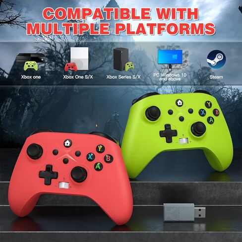 GAMROMBO 2PACK 2.4G وحدة تحكم لاسلكية متوافقة مع Xbox Series X/S/Xbox One/Xbox One S/One X ، الكمبيوتر الشخصي مع Turbo/Marco/Vibration/3.5 مم مقبس سماعة الرأس in Kuwait