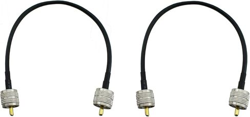 Maxmoral 2pcs 12 بوصة كابل تمديد الهوائي الأسود PL259 UHF ذكر لذكور منخفضة الخسارة الرقمية الرقمية كابل محوري لمحلل الهوائي وماسحة الراديو ومتر SWR in Kuwait