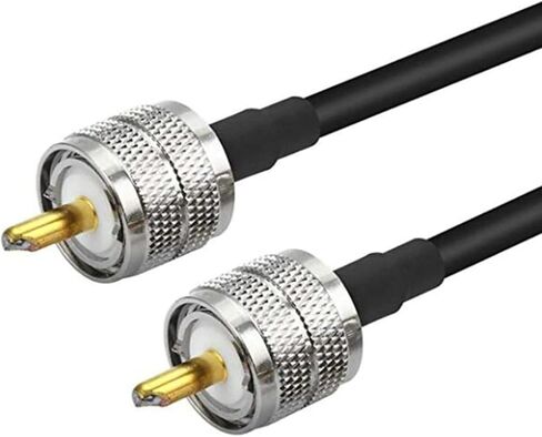 Maxmoral 2pcs 12 بوصة كابل تمديد الهوائي الأسود PL259 UHF ذكر لذكور منخفضة الخسارة الرقمية الرقمية كابل محوري لمحلل الهوائي وماسحة الراديو ومتر SWR in Kuwait
