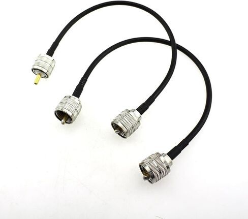Maxmoral 2pcs 12 بوصة كابل تمديد الهوائي الأسود PL259 UHF ذكر لذكور منخفضة الخسارة الرقمية الرقمية كابل محوري لمحلل الهوائي وماسحة الراديو ومتر SWR in Kuwait