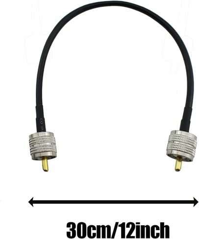 Maxmoral 2pcs 12 بوصة كابل تمديد الهوائي الأسود PL259 UHF ذكر لذكور منخفضة الخسارة الرقمية الرقمية كابل محوري لمحلل الهوائي وماسحة الراديو ومتر SWR in Kuwait