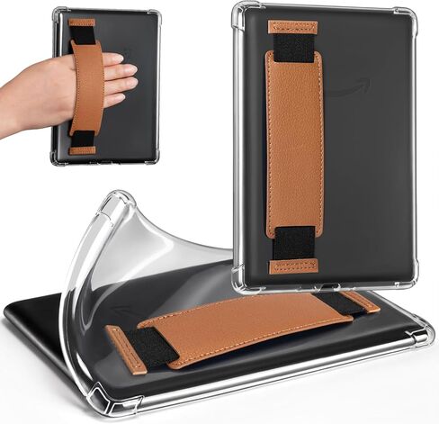Cobak & Hand Strap Case Case لـ Kindle Paperwhite 12th Gen 2024 (7 ") و kindle Colorsoft Signature Edition (7")-غطاء خلفي خفيف الوزن ومقاوم للخدش in Kuwait
