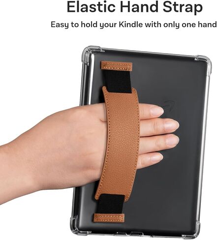 Cobak & Hand Strap Case Case لـ Kindle Paperwhite 12th Gen 2024 (7 ") و kindle Colorsoft Signature Edition (7")-غطاء خلفي خفيف الوزن ومقاوم للخدش in Kuwait