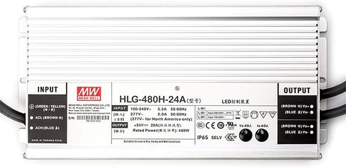 HLG-480H-24A 24V 20A 480W LED Driver IP65, for LED Horticulture and Industrial Lighting in Saudi Arabia