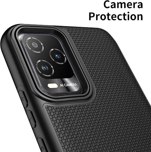 JOKITA for BLU View 5 Pro B170D Phone Case with Tempered Glass Screen Protector,Shock-Absorption Flexible TPU Rubber Protective Cell Cover (Black) in Saudi Arabia