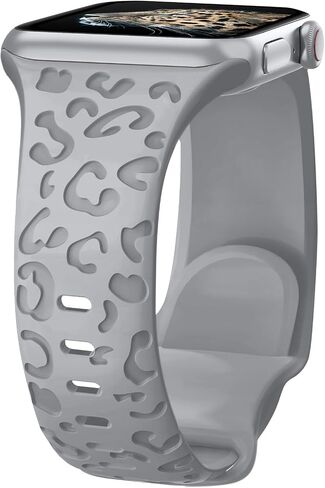 الفهدات المنقوشة الفهد لفرقة Apple Watch 40mm 38mm 41mm 42mm 44mm 45mm 46mm 49 مم من الرجال ، والفهد الرياضي حزام معصم ماء لسلسلة Iwatch Series 10 9 8 7 6 SE 5 4 3 2 1 ultra in Saudi Arabia