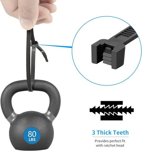 1100pcs 8 بوصة روابط zip 70 رطلا قوة الشد ، 1000pcs سوداء+أبيض 100pcs ، وعلاقات الكابلات المقاومة للأشعة فوق البنفسجية الثقيلة مع ربطات نايلون القفل للذات لخطوط داخلية في الهواء الطلق in Kuwait